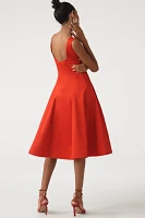 By Anthropologie Boat-Neck Drop-Waist Midi Dress