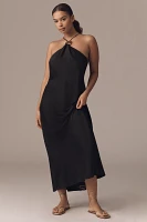 By Anthropologie Halter Slip Midi Dress