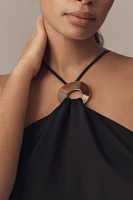 By Anthropologie Halter Slip Midi Dress