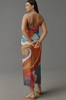 By Anthropologie Square-Neck Halter Midi Dress