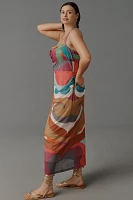 By Anthropologie Square-Neck Halter Midi Dress