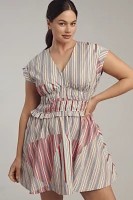 By Anthropologie Cap-Sleeve V-Neck A-Line Mini Dress