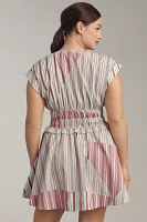 By Anthropologie Cap-Sleeve V-Neck A-Line Mini Dress