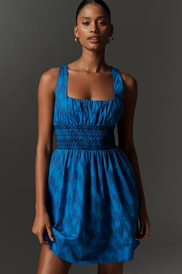 Maeve Sleeveless Square-Neck Smocked Mini Dress