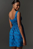 Maeve Sleeveless Square-Neck Smocked Mini Dress