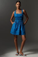Maeve Sleeveless Square-Neck Smocked Mini Dress