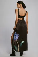By Anthropologie Sleeveless Floral Slim Maxi Dress