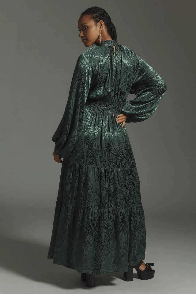the somerset maxi dress mock neck edition Long-Sleeve Mock-Neck Chiffon The Somerset Maxi Dress Mock