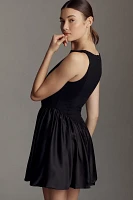 Maeve Boat-Neck Bubble Mini Dress