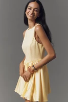 Maeve Boat-Neck Bubble Mini Dress