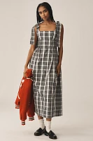 Maeve Square-Neck Tie-Strap Midi Dress