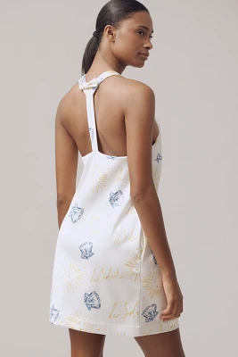 Nephthys Illustrated! Sleeveless Square-Neck Shift Mini Dress