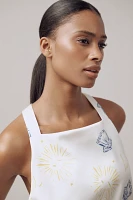 Nephthys Illustrated! Sleeveless Square-Neck Shift Mini Dress