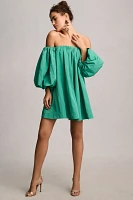 Mare Puff-Sleeve Off-The-Shoulder Mini Dress