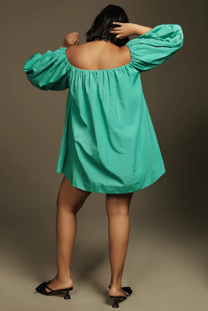 Mare Puff-Sleeve Off-The-Shoulder Mini Dress