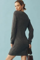 Mare Long-Sleeve Button-Front Sweater Mini Dress