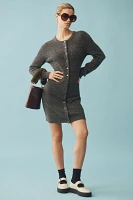 Mare Long-Sleeve Button-Front Sweater Mini Dress