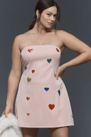 Mare Strapless Heart-Embellished Mini Dress