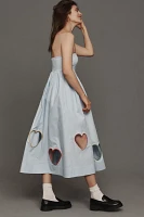 Mare Strapless Cut-Out Hearts A-Line Midi Dress