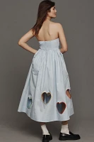 Mare Strapless Cut-Out Hearts A-Line Midi Dress