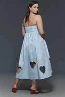 Mare Strapless Cut-Out Hearts A-Line Midi Dress