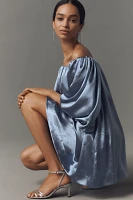 Mare Off-The-Shoulder Puff-Sleeve Shine Mini Dress