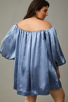 Mare Off-The-Shoulder Puff-Sleeve Shine Mini Dress