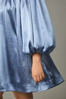 Mare Off-The-Shoulder Puff-Sleeve Shine Mini Dress