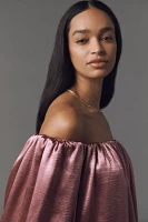 Mare Off-The-Shoulder Puff-Sleeve Shine Mini Dress