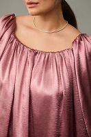 Mare Off-The-Shoulder Puff-Sleeve Shine Mini Dress