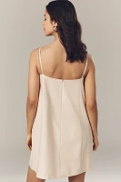 @heynasreen x Mare Linen Blend Square-Neck A-Line Mini Dress