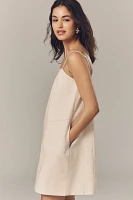 @heynasreen x Mare Linen Blend Square-Neck A-Line Mini Dress
