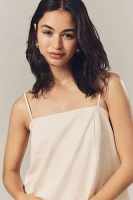 @heynasreen x Mare Linen Blend Square-Neck A-Line Mini Dress