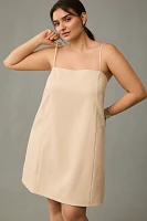 @heynasreen x Mare Linen Blend Square-Neck A-Line Mini Dress