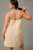 @heynasreen x Mare Linen Blend Square-Neck A-Line Mini Dress