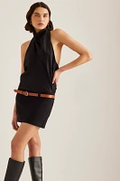 Maeve Cowl-Neck Belted Mini Dress