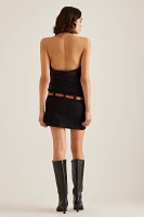 Maeve Cowl-Neck Belted Mini Dress