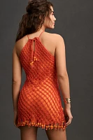 Significant Other Beaded Halter Mini Dress