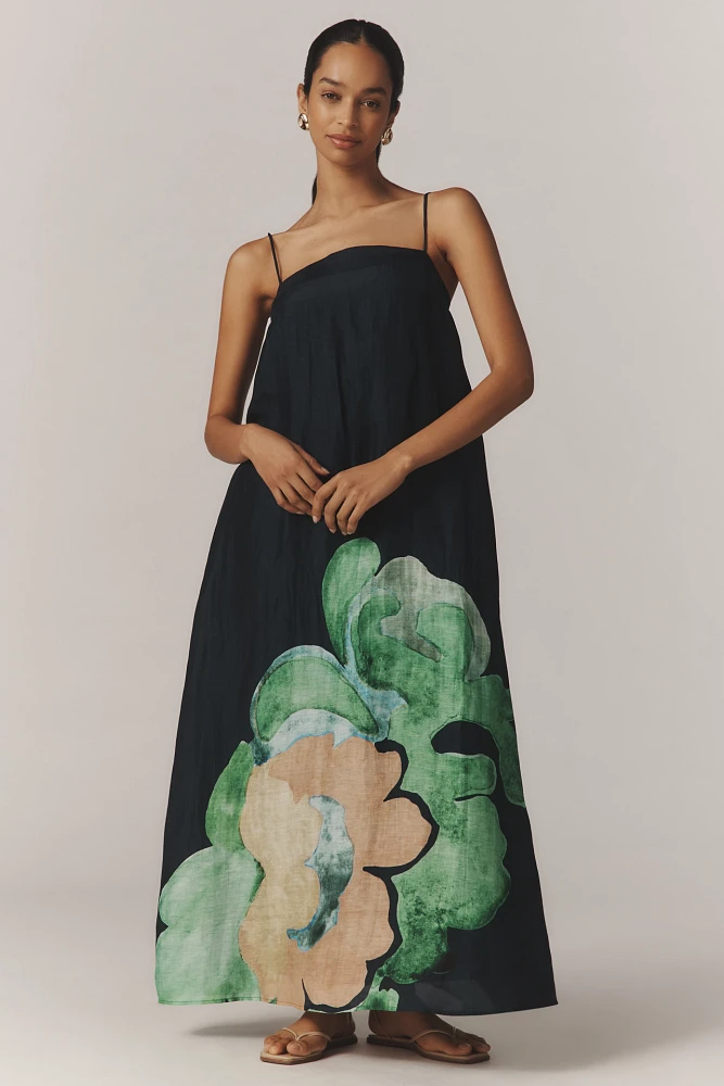 Significant Other Edith Linen Blend Maxi Dress