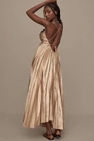 Acler Rothbury V-Neck Pleated Maxi Dress