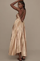 Acler Rothbury V-Neck Pleated Maxi Dress