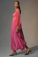 Acler Elkington Long-Sleeve Sweetheart Maxi Dress