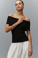 Central Park West Darcy Off-The-Shoulder Drop-Waist Twofer Midi Dress