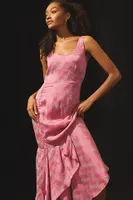 Amira Haroon Ruched Sleeveless Side-Slit Dress