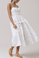 En Saison Nellie Sleeveless Smocked Midi Dress