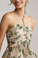 En Saison Linden Ruffle Halter Mini Dress
