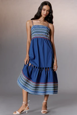 Farm Rio Tiered Cotton Midi Dress