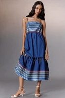 Farm Rio Tiered Cotton Midi Dress