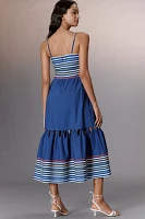 Farm Rio Tiered Cotton Midi Dress