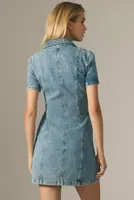 Pilcro Short-Sleeve Denim Button-Front Mini Dress